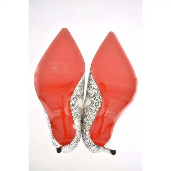 Christian Louboutin So Kate Booty 100 Black White Caligraf Heel Ankle Boot 35.5 - Picture 12 of 12